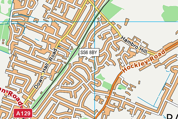 SS6 8BY map - OS VectorMap District (Ordnance Survey) SS6 8BY map - OS VectorMap District (Ordnance Survey)