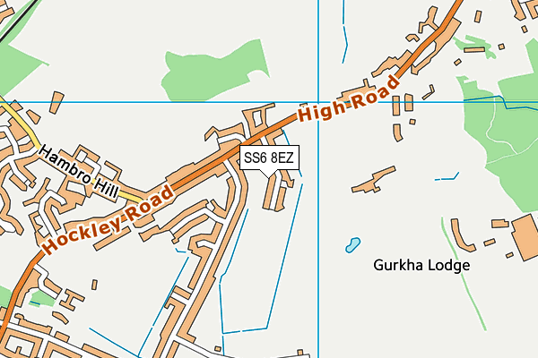 SS6 8EZ map - OS VectorMap District (Ordnance Survey) SS6 8EZ map - OS VectorMap District (Ordnance Survey)