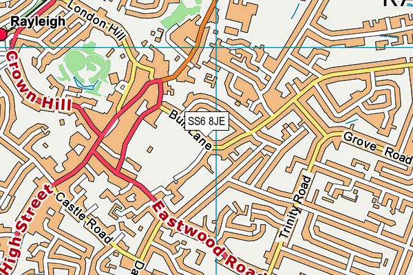 SS6 8JE map - OS VectorMap District (Ordnance Survey) SS6 8JE map - OS VectorMap District (Ordnance Survey)
