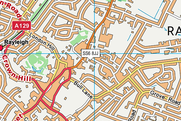 SS6 8JJ map - OS VectorMap District (Ordnance Survey) SS6 8JJ map - OS VectorMap District (Ordnance Survey)