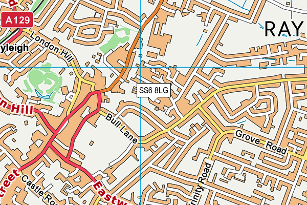 SS6 8LG map - OS VectorMap District (Ordnance Survey) SS6 8LG map - OS VectorMap District (Ordnance Survey)