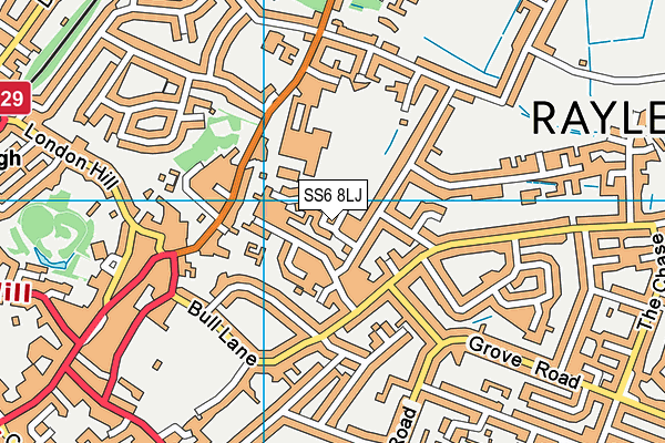 SS6 8LJ map - OS VectorMap District (Ordnance Survey) SS6 8LJ map - OS VectorMap District (Ordnance Survey)