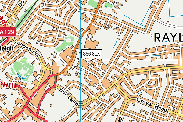 SS6 8LX map - OS VectorMap District (Ordnance Survey) SS6 8LX map - OS VectorMap District (Ordnance Survey)