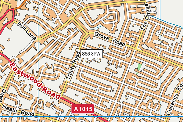 SS6 8PW map - OS VectorMap District (Ordnance Survey) SS6 8PW map - OS VectorMap District (Ordnance Survey)