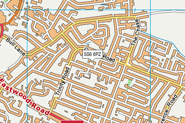 SS6 8PZ map - OS VectorMap District (Ordnance Survey) SS6 8PZ map - OS VectorMap District (Ordnance Survey)