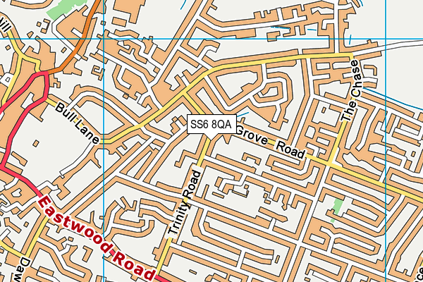 SS6 8QA map - OS VectorMap District (Ordnance Survey) SS6 8QA map - OS VectorMap District (Ordnance Survey)