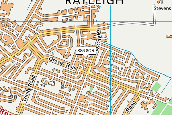 SS6 8QR map - OS VectorMap District (Ordnance Survey) SS6 8QR map - OS VectorMap District (Ordnance Survey)