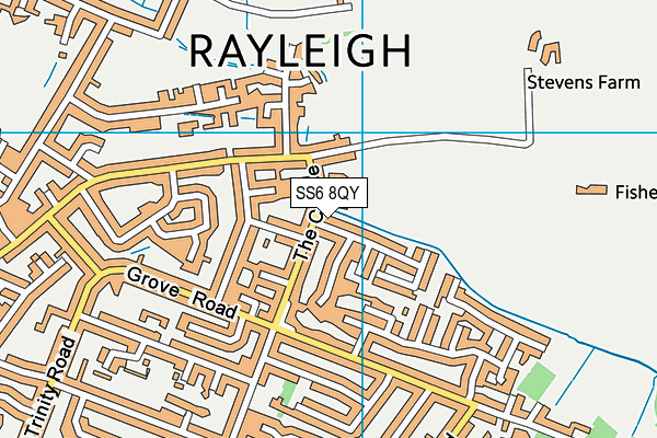 SS6 8QY map - OS VectorMap District (Ordnance Survey) SS6 8QY map - OS VectorMap District (Ordnance Survey)