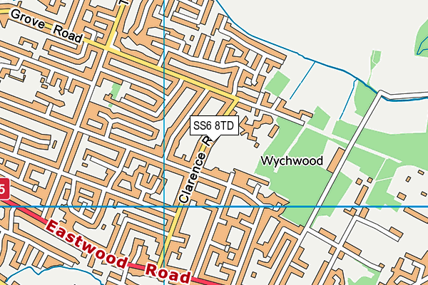 SS6 8TD map - OS VectorMap District (Ordnance Survey) SS6 8TD map - OS VectorMap District (Ordnance Survey)