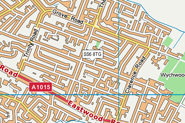 SS6 8TG map - OS VectorMap District (Ordnance Survey) SS6 8TG map - OS VectorMap District (Ordnance Survey)