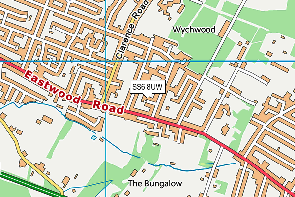 SS6 8UW map - OS VectorMap District (Ordnance Survey)