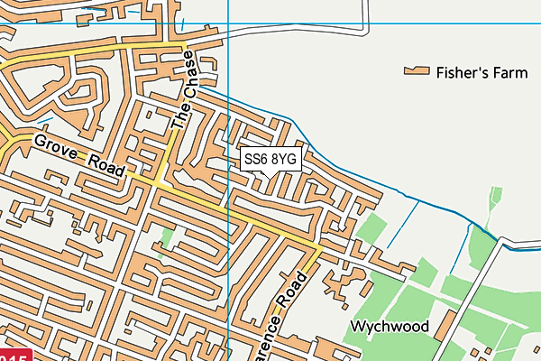 SS6 8YG map - OS VectorMap District (Ordnance Survey) SS6 8YG map - OS VectorMap District (Ordnance Survey)