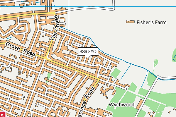 SS6 8YQ map - OS VectorMap District (Ordnance Survey) SS6 8YQ map - OS VectorMap District (Ordnance Survey)