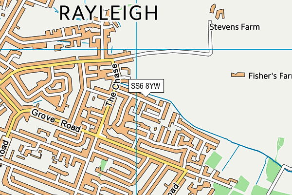 SS6 8YW map - OS VectorMap District (Ordnance Survey) SS6 8YW map - OS VectorMap District (Ordnance Survey)