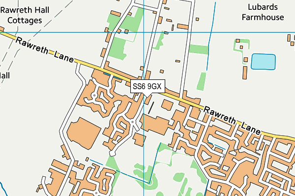 SS6 9GX map - OS VectorMap District (Ordnance Survey) SS6 9GX map - OS VectorMap District (Ordnance Survey)