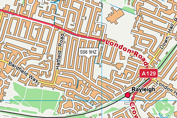 SS6 9HZ map - OS VectorMap District (Ordnance Survey)