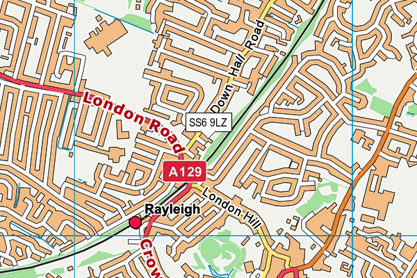 SS6 9LZ map - OS VectorMap District (Ordnance Survey) SS6 9LZ map - OS VectorMap District (Ordnance Survey)