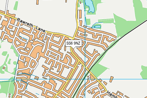 SS6 9NZ map - OS VectorMap District (Ordnance Survey) SS6 9NZ map - OS VectorMap District (Ordnance Survey)