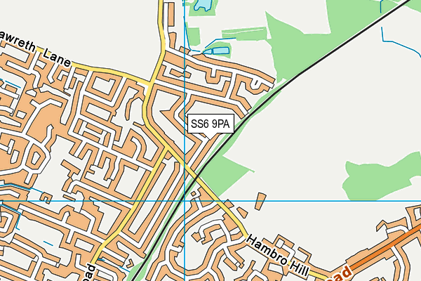 SS6 9PA map - OS VectorMap District (Ordnance Survey) SS6 9PA map - OS VectorMap District (Ordnance Survey)