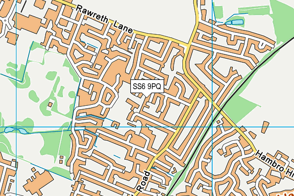 SS6 9PQ map - OS VectorMap District (Ordnance Survey) SS6 9PQ map - OS VectorMap District (Ordnance Survey)