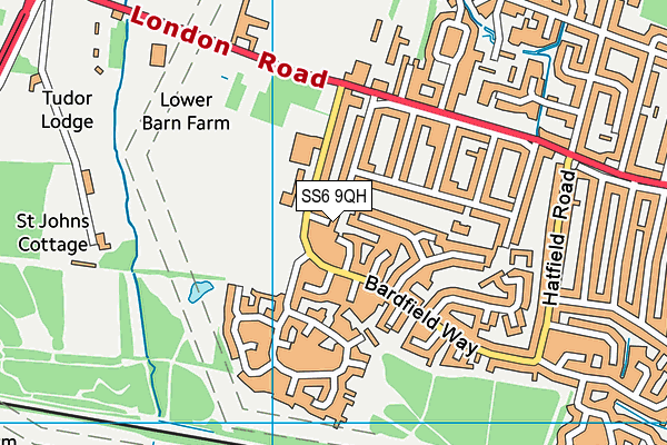 SS6 9QH map - OS VectorMap District (Ordnance Survey) SS6 9QH map - OS VectorMap District (Ordnance Survey)