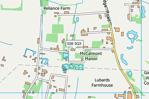 SS6 9QX map - OS VectorMap District (Ordnance Survey) SS6 9QX map - OS VectorMap District (Ordnance Survey)
