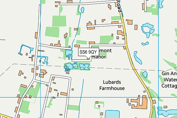 SS6 9QY map - OS VectorMap District (Ordnance Survey) SS6 9QY map - OS VectorMap District (Ordnance Survey)