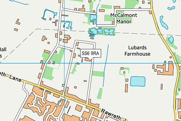 SS6 9RA map - OS VectorMap District (Ordnance Survey) SS6 9RA map - OS VectorMap District (Ordnance Survey)