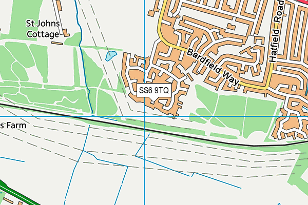 SS6 9TQ map - OS VectorMap District (Ordnance Survey) SS6 9TQ map - OS VectorMap District (Ordnance Survey)