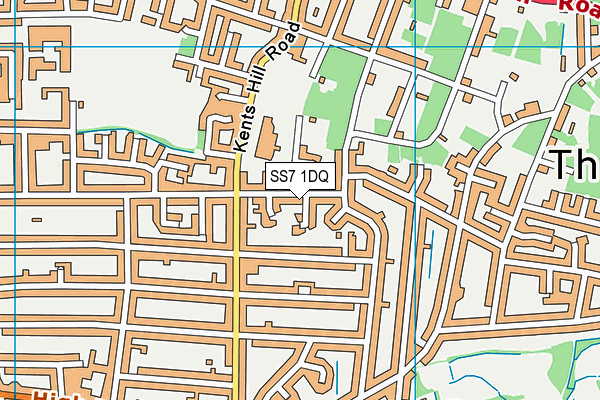 SS7 1DQ map - OS VectorMap District (Ordnance Survey) SS7 1DQ map - OS VectorMap District (Ordnance Survey)