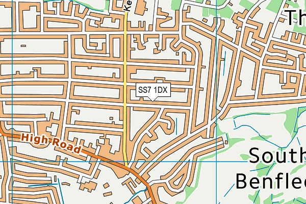 SS7 1DX map - OS VectorMap District (Ordnance Survey) SS7 1DX map - OS VectorMap District (Ordnance Survey)
