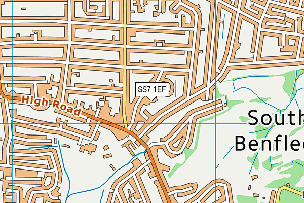 SS7 1EF map - OS VectorMap District (Ordnance Survey) SS7 1EF map - OS VectorMap District (Ordnance Survey)