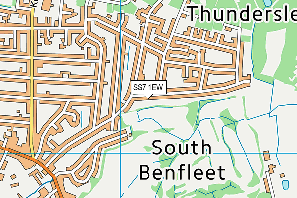 SS7 1EW map - OS VectorMap District (Ordnance Survey) SS7 1EW map - OS VectorMap District (Ordnance Survey)