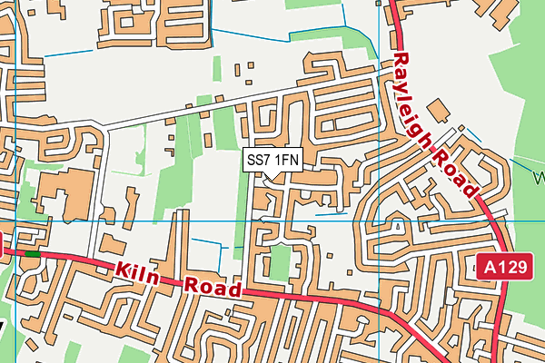 SS7 1FN map - OS VectorMap District (Ordnance Survey) SS7 1FN map - OS VectorMap District (Ordnance Survey)
