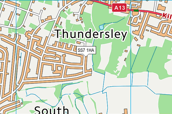 SS7 1HA map - OS VectorMap District (Ordnance Survey)