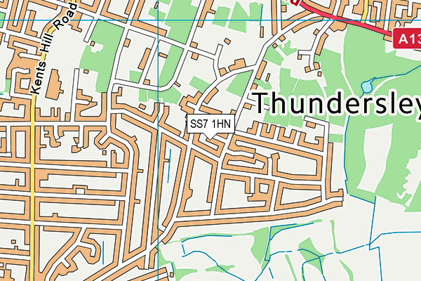 SS7 1HN map - OS VectorMap District (Ordnance Survey) SS7 1HN map - OS VectorMap District (Ordnance Survey)