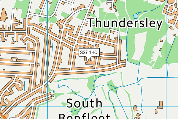 SS7 1HQ map - OS VectorMap District (Ordnance Survey) SS7 1HQ map - OS VectorMap District (Ordnance Survey)