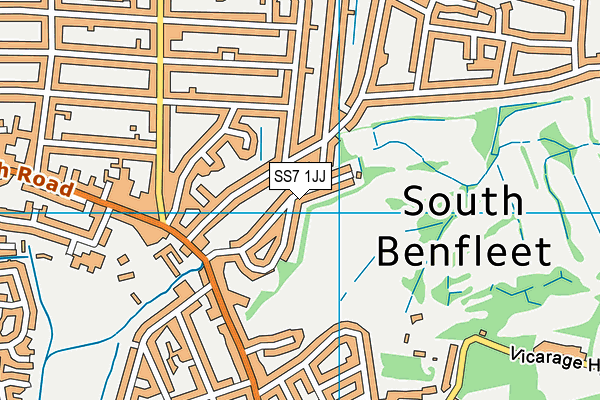 SS7 1JJ map - OS VectorMap District (Ordnance Survey) SS7 1JJ map - OS VectorMap District (Ordnance Survey)