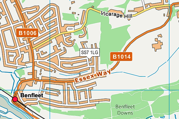 SS7 1LG map - OS VectorMap District (Ordnance Survey) SS7 1LG map - OS VectorMap District (Ordnance Survey)