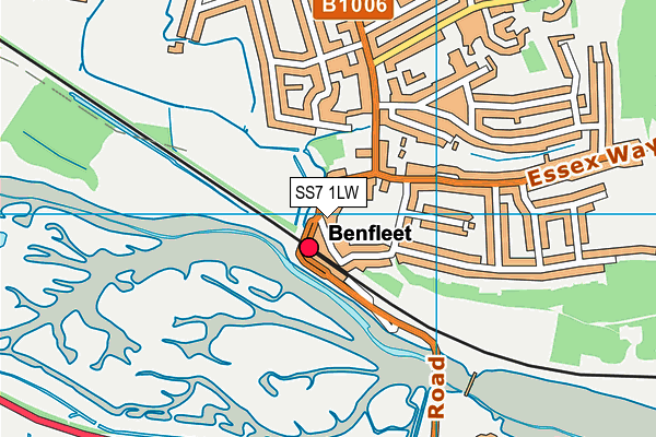 SS7 1LW map - OS VectorMap District (Ordnance Survey) SS7 1LW map - OS VectorMap District (Ordnance Survey)