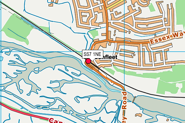 SS7 1NE map - OS VectorMap District (Ordnance Survey) SS7 1NE map - OS VectorMap District (Ordnance Survey)