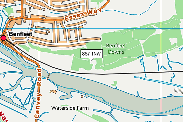SS7 1NW map - OS VectorMap District (Ordnance Survey) SS7 1NW map - OS VectorMap District (Ordnance Survey)