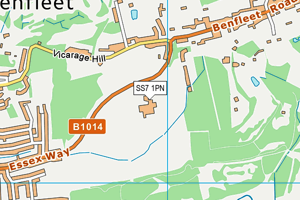 SS7 1PN map - OS VectorMap District (Ordnance Survey) SS7 1PN map - OS VectorMap District (Ordnance Survey)
