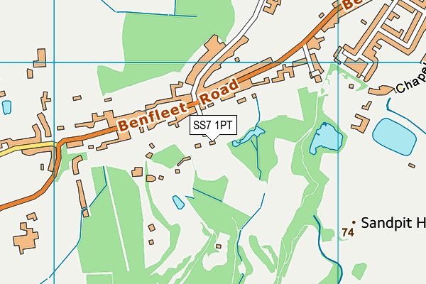 SS7 1PT map - OS VectorMap District (Ordnance Survey) SS7 1PT map - OS VectorMap District (Ordnance Survey)
