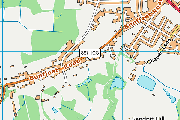 SS7 1QG map - OS VectorMap District (Ordnance Survey) SS7 1QG map - OS VectorMap District (Ordnance Survey)