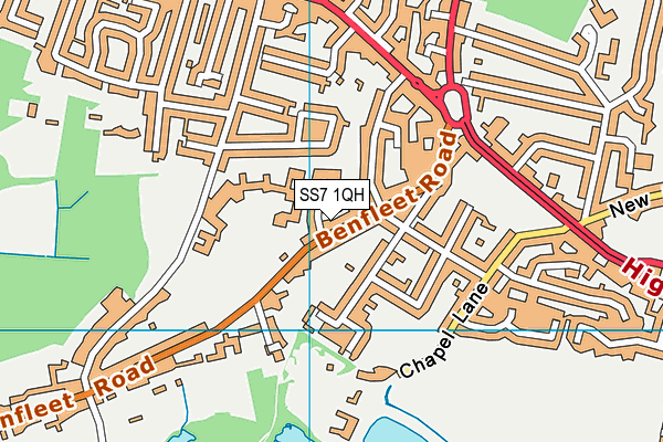 SS7 1QH map - OS VectorMap District (Ordnance Survey) SS7 1QH map - OS VectorMap District (Ordnance Survey)