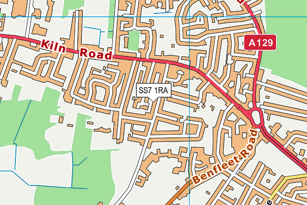 SS7 1RA map - OS VectorMap District (Ordnance Survey) SS7 1RA map - OS VectorMap District (Ordnance Survey)