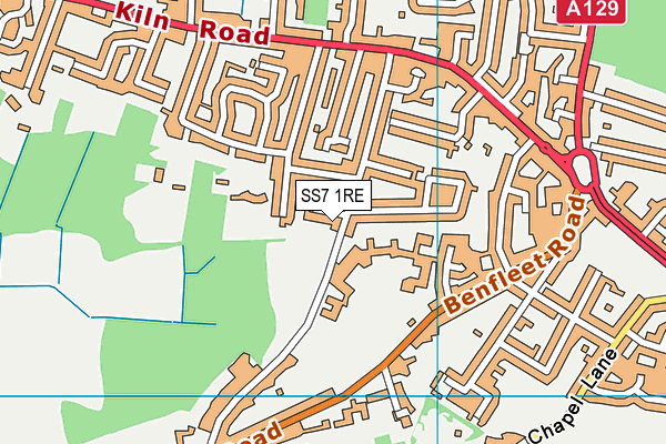 SS7 1RE map - OS VectorMap District (Ordnance Survey) SS7 1RE map - OS VectorMap District (Ordnance Survey)