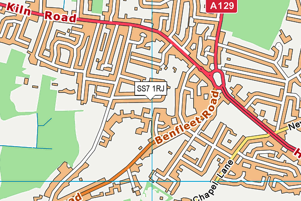 SS7 1RJ map - OS VectorMap District (Ordnance Survey)