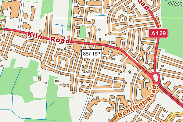 SS7 1SP map - OS VectorMap District (Ordnance Survey) SS7 1SP map - OS VectorMap District (Ordnance Survey)